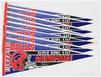 1992 Buffalo Bills Super Bowl XXVI Champions Full Size Pennants (Lot of 10)