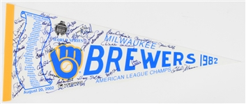 1982 Milwaukee Brewers World Series Champs Multi-Signed Full Size Pennant Including Robin Yount, Ben Oglivie, Cecil Cooper and more (JSA)
