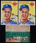 1954 Tommy Lasorda Brooklyn Dodgers Topps #132 Rookie Baseball Trading Cards - Lot of 3