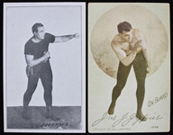 1900s James J. Jeffries World Heavyweight Champion 3.5" x 5.5" Postcards - Lot of 2