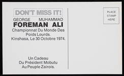 1974 Muhammad Ali George Foreman Heavyweight Title Bout 3.5 x 5.75 French Language Postcard 