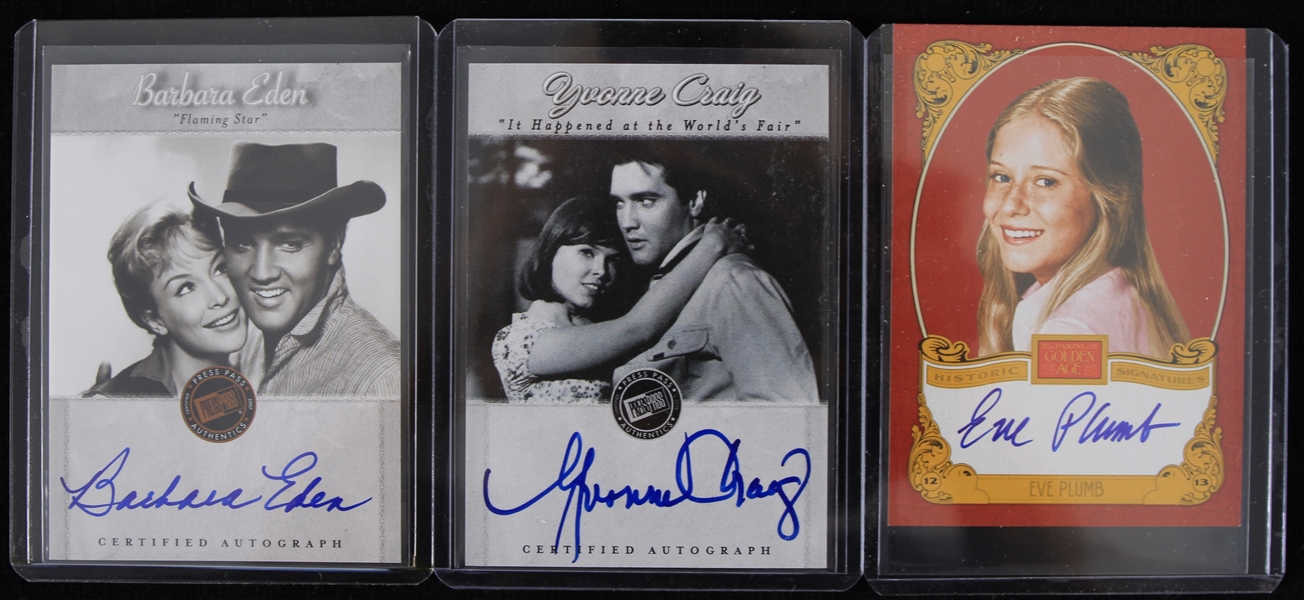 2007-13 Barbara Eden Yvonne Craig Eve Plumb Signed Insert Trading Cards - Lot of 3