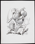 1980s Milwaukee Brewers Slugger 11.5" x 14.5" Signed Jack Davis Illustration (JSA)