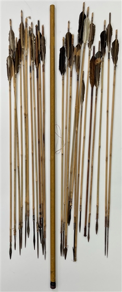 1940s WWII-Era Papua New Guinea Tribesman Bow & Arrows - Lot of 24