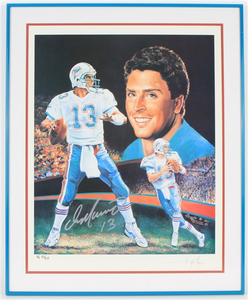 1991 Dan Marino Miami Dolphins Signed Limited Edition 22x27 Framed Print (JSA)