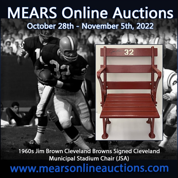 1960s Jim Brown Cleveland Browns Signed Cleveland Municipal Stadium Chair (JSA)