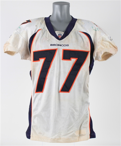 2011 Brodrick Bunkley Denver Broncos Game Worn Road Jersey (MEARS LOA)