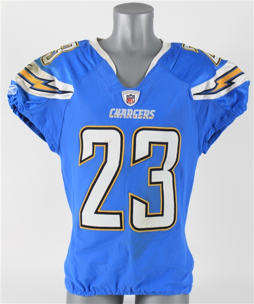 2011 Quentin Jammer San Diego Chargers Game Worn Alternate Jersey (MEARS LOA & Team COA)