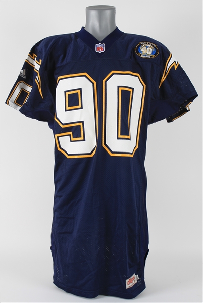 2000 Adrian Dingle San Diego Chargers Game Worn Home Jersey (MEARS LOA & PSA/DNA)