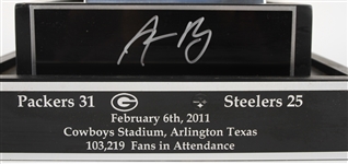 2011 Aaron Rodgers Green Bay Packers Signed Vince Lombardi 12x25 Trophy (JSA)