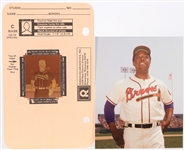 1950s Hank Aaron Milwaukee Braves 4x5 Photo and Negative (Lot of 2)