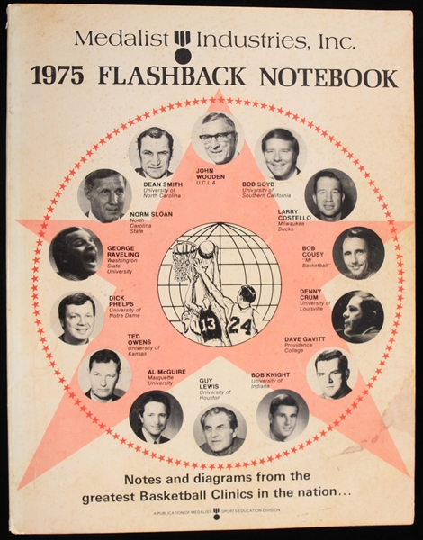 1975 Medalist Industries Flashback Notebook Dean Smith Al McGwire John Wooden Bobby Knight