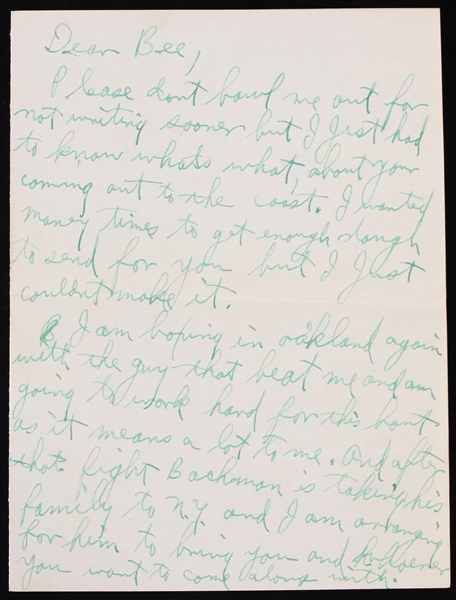 1930s Max Everitt Rosenbloom Hand Written Letter