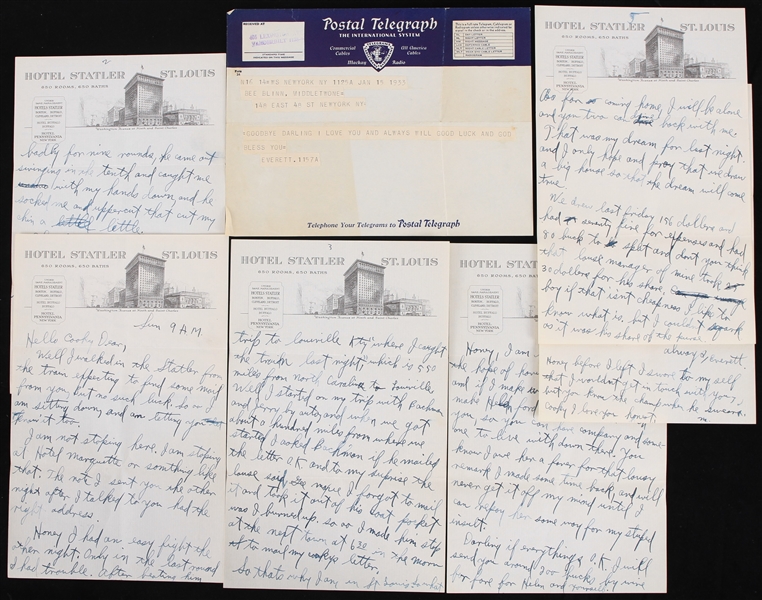 1933 Max Everitt Rosenbloom Hand Written Letter and Postal Telegraph (Lot of 2)