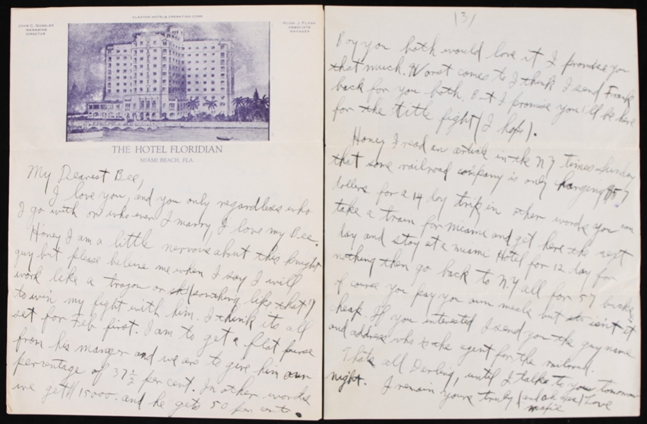 1930s Max Everitt Rosenbloom Hand Written Letter