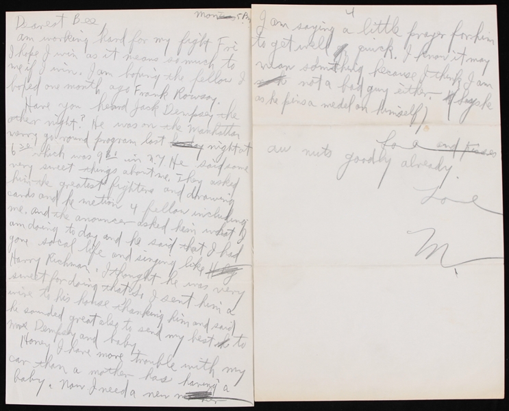 1930s Max Everitt Rosenbloom Hand Written Letter
