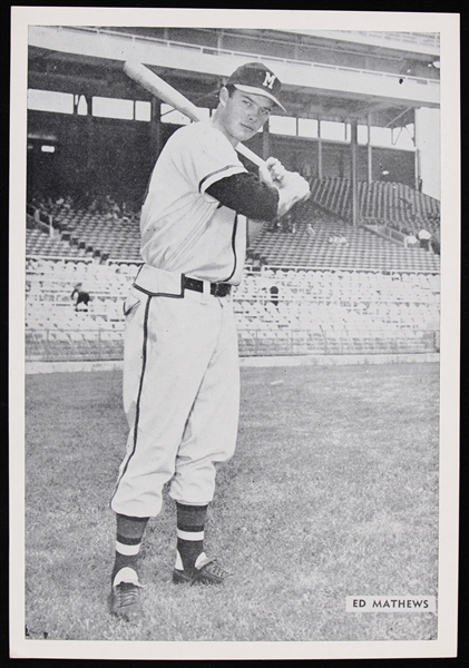 1950s Eddie Mathews Milwaukee Braves 6x9 Photo