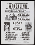 1978 Andre the Giant W.W.W.F. Wrestling Event Flyer