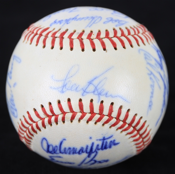 1965 Chicago Cubs Team Signed ONL Giles Baseball w/ 25 Signatures Including Ernie Banks, Ron Santo, Billy Williams, Harvey Kuenn & More (JSA)