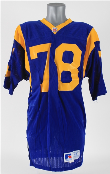 1991-93 Jackie Slater Los Angeles Rams Signed Home Jersey (MEARS LOA/JSA)
