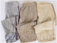 1950s-60s Game Worn Flannel Baseball Uniform Pants - Lot of 3 (MEARS LOA)