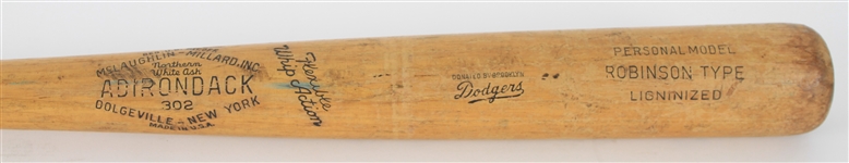 1951-56 Jackie Robinson Type Donated by Brooklyn Dodgers Adirondack Bat