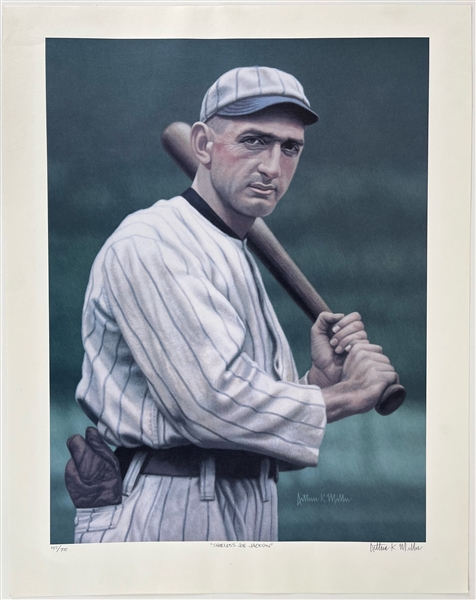 1990S Shoeless Joe Jackson Chicago White Sox 22" x 28" Artist Signed Lithograph