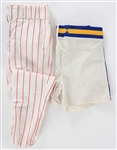 1970s Philadelphia Phillies Uniform Pants & Milwaukee Brewers Uniform Shorts - Lot of 2 (MEARS LOA)