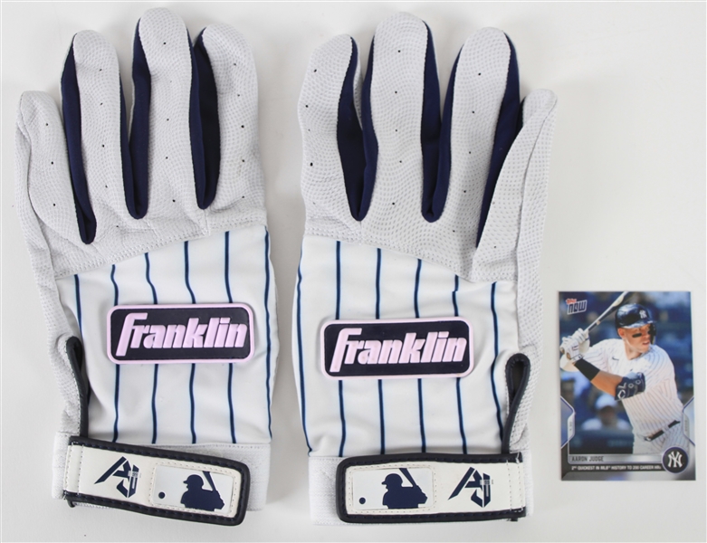 2022 Aaron Judge New York Yankees Franklin Game Worn Batting Gloves (MEARS LOA)