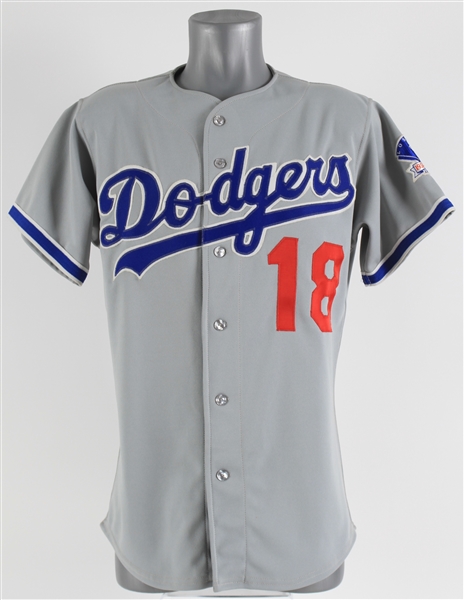 1983 Bill Russell Los Angeles Dodgers Game Worn Road Jersey (MEARS A10)