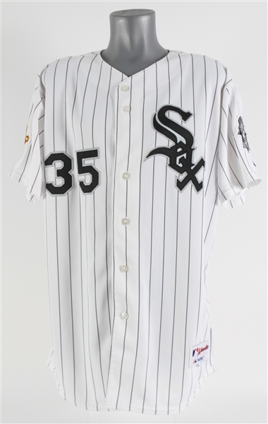 2001 Frank Thomas Chicago White Sox Home Jersey w/ post-09/11 USA Flag Patch (MEARS A5)