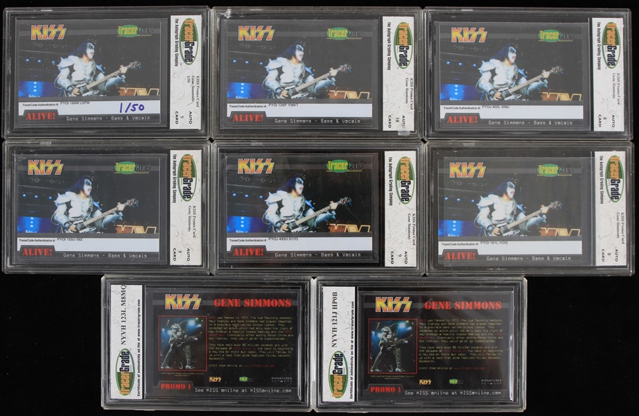 2003 Gene Simmons KISS TracerCode Promotional Cards - Lot of 8 (TracerCode Slabbed 8-10)