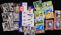 1950s-2000s Chicago Cubs Memorabilia Collection - Lot of 100+ w/ 1962 Topps Roger Maris, Schedules, 1968 Fleer World Series Cards, Michael Jackson Cards & More 