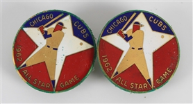 1962 Chicago Cubs Wrigley Field All Star Game 1" Press Pins - Lot of 2