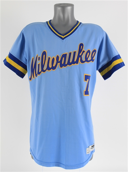 1982 Don Money Milwuakee Brewers Game Worn Road Jersey (MEARS A10)
