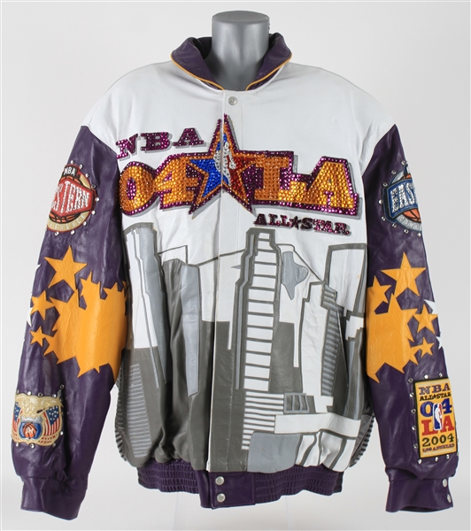 2004 Jeff Hamilton Designer Signed NBA All Star Game Bedazzled Leather Jacket 
