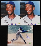 1953-1971 Ernie Banks Chicago Cubs Autographed 8x10 Photos (JSA) (Lot of 3)