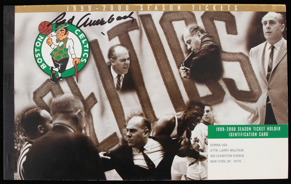 1999-2000 Red Auerbach Boston Celtics Autographed Ticket Book (JSA)
