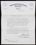 1918 William Killefer Jr. and William Wrigley Jr. Chicago Cubs Signed Salary Agreement (JSA)