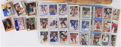 1940's-2000's Sports Memorabilia Collection - Lot of 500+ w/ Trading Cards, Footballs, George Foster Little League Bat & More