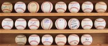 1950s-2000s Signed Baseball Collection - Lot of 22 w/ Rod Carew, Tino Martinez World Series, Billy Pierce OAL Harridge & More