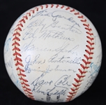 1953 Milwaukee Braves Inaugural Season Team Signed ONL Giles Baseball w/ 30 Signatures Including Warren Spahn, Eddie Mathews, Del Crandall & More (JSA)