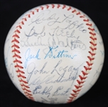 1953 Milwaukee Braves Inaugural Season Team Signed ONL Giles Baseball w/ 30 Signatures Including Warren Spahn, Eddie Mathews, Del Crandall & More (JSA)