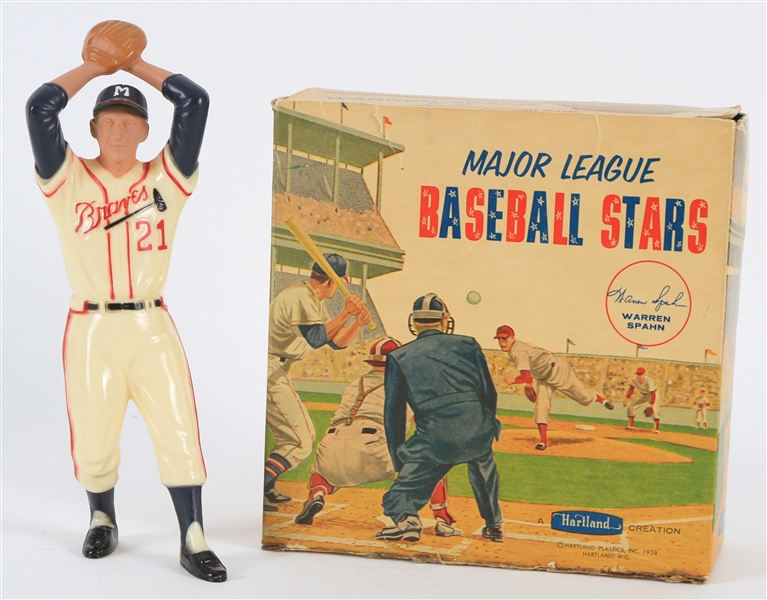 1958 Warren Spahn Milwaukee Braves 9" Hartland Statue w/ Original Box