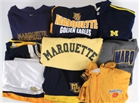 1990's-2000's Marquette Golden Eagles Apparel Collection - Lot of 17 w/ Sweatshirts, Shorts, Jackets and Shirts