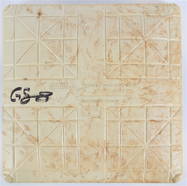 2017 (September 14) New York Yankees Baltimore Orioles Yankee Stadium Game Used 3rd Base Signed by Gary Sanchez (MEARS LOA/MLB Hologram/Fanatics/Steiner)