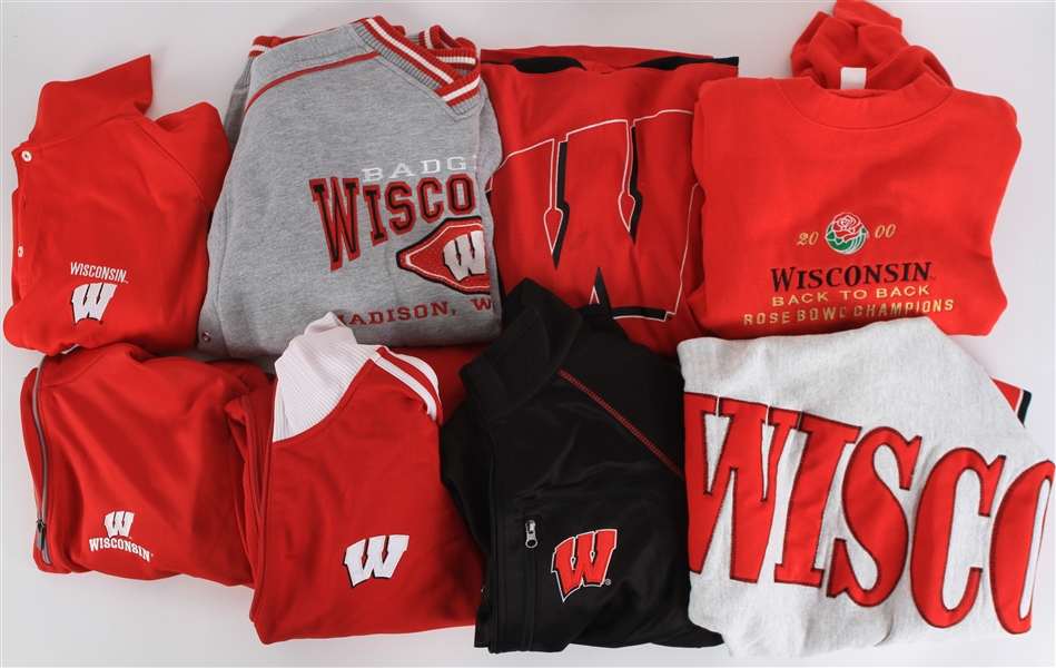 1990s-2000s Wisconsin Badgers Apparel Collection - Lot of 22 w/ Jackets, Sweatshirts, Polos, Jerseys, Rose Bowl Sweater & More