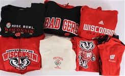 1990's-2000's Wisconsin Badgers Apparel Collection - Lot of 22 w/ Jackets, Sweatshirts, Polos, Jerseys, Rose Bowl Sweater & More