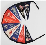 1962-64 National League Mini Pennant  Strip w/ 10 Teams