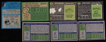 1964-78 Chicago Bears Football Trading Cards - Lot of 7 w/ Dick Butkus, Walter Payton, Gale Sayers & Bryon Piccolo